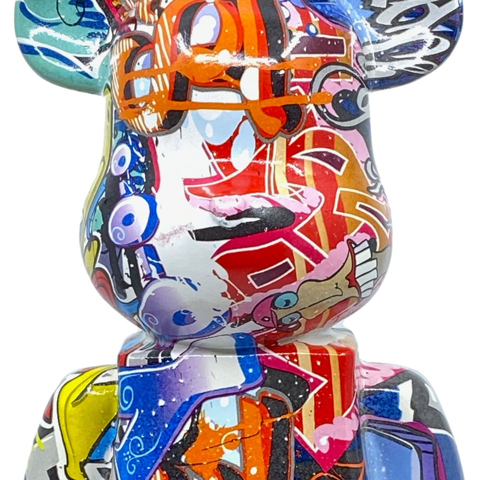 Beeldje Design Teddy Beer Graffiti Multicolor 35cm