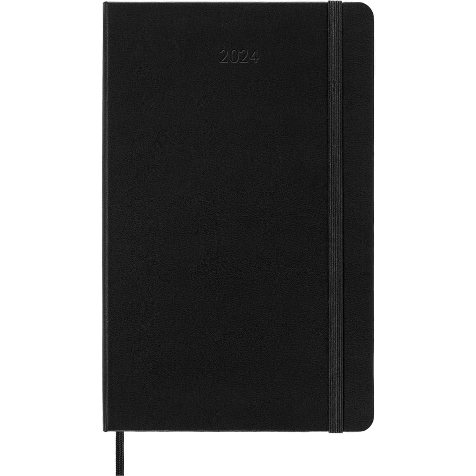 Moleskine 2024 diary hardcover large week on 2 pages - black