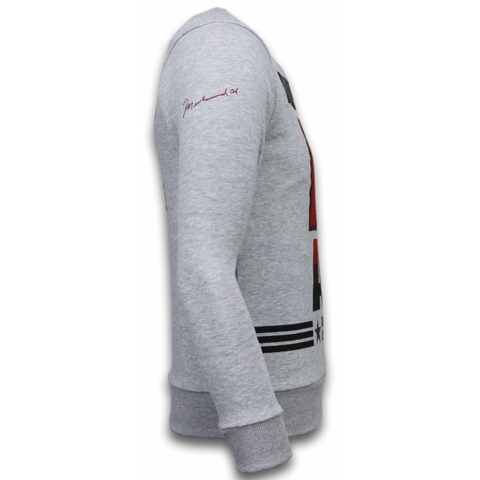 Muhammad Ali - Rhinestone Sweater - Grijs