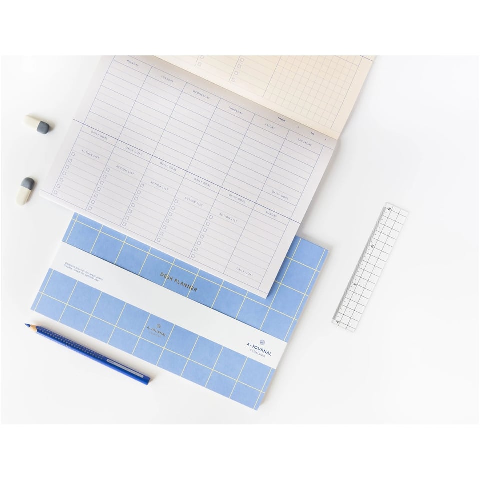 A-JournalDesk Planner/week Planner Lavendel Blauw