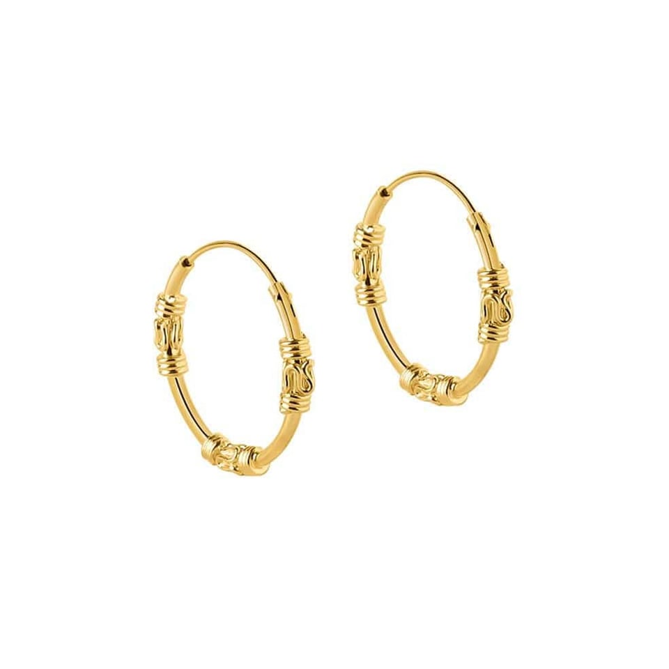 Gold Plated Bali Hoop Earrings Ubud