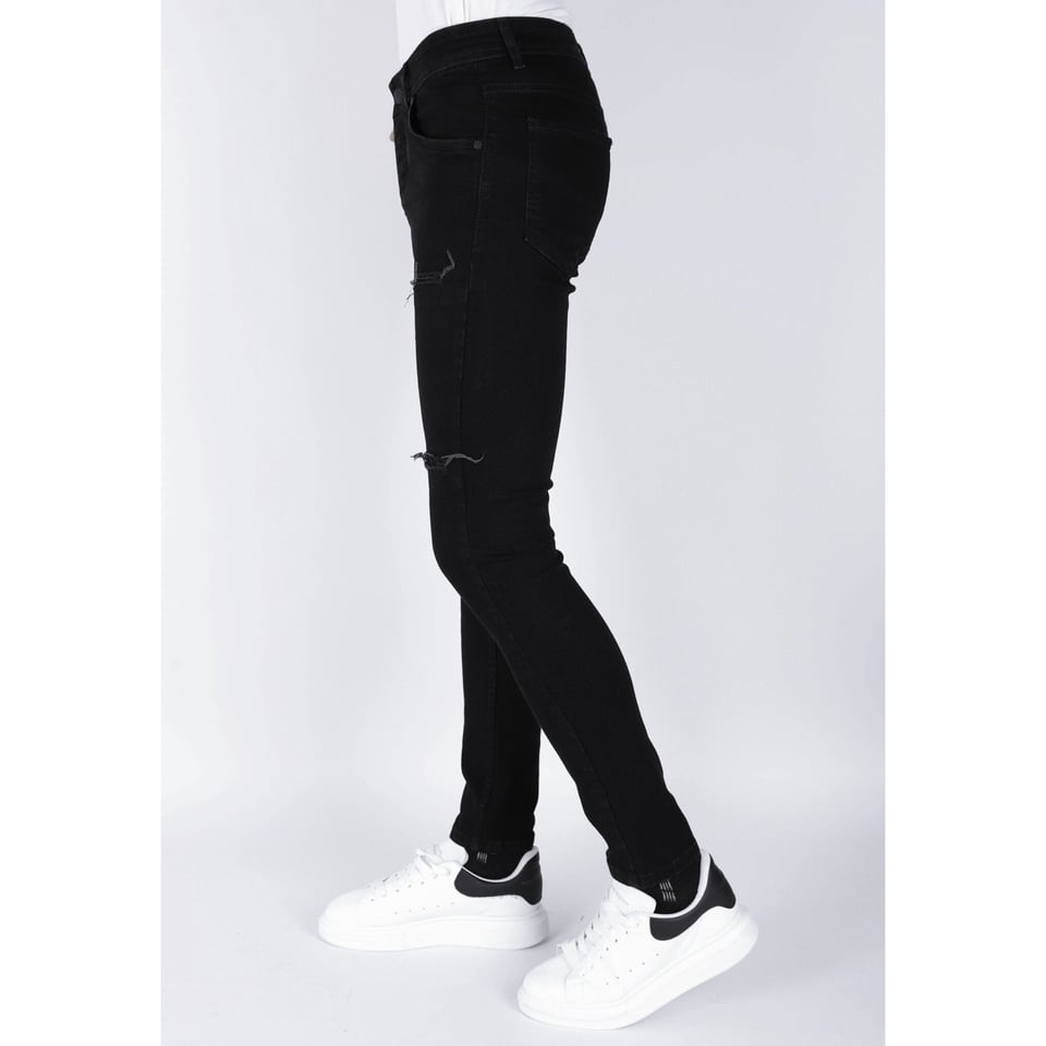 Zwarte Gescheurde Jeans Heren - Slim Fit -DP103