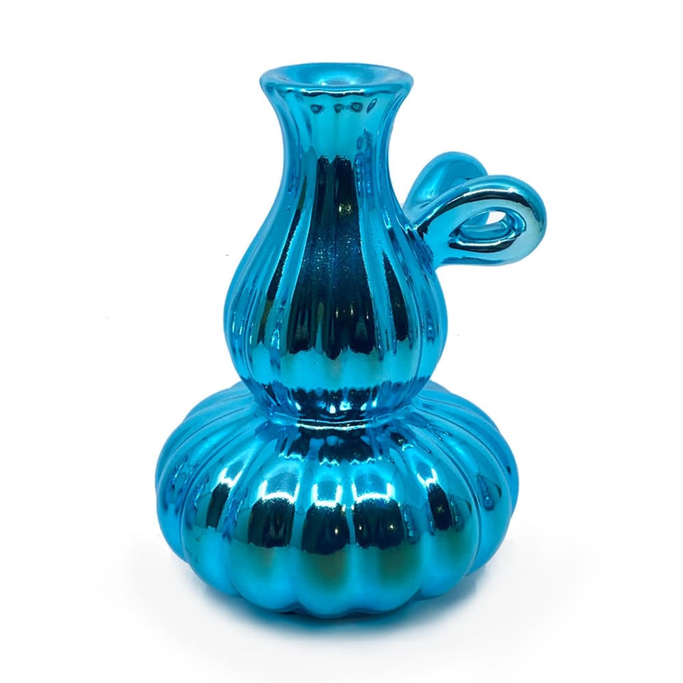 Vaasje Jada Metallic Blauw 18cm in 3 Vormen