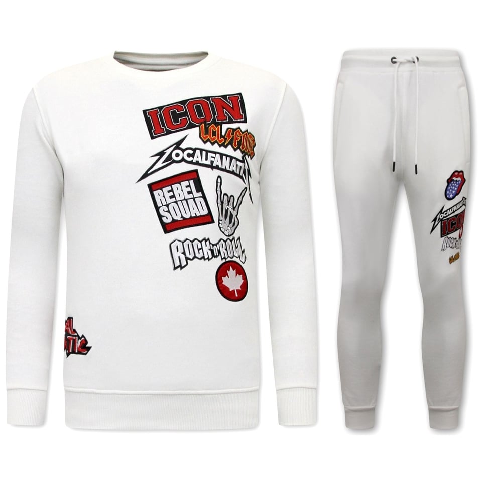 Exclusieve Joggingpak Heren - ICON Rocks - Wit