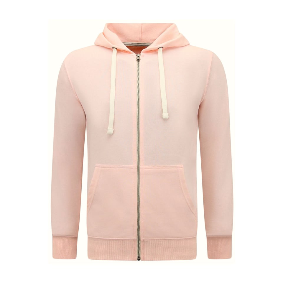 Hoodie Heren Met Rits - Jogging Shorts Heren - SET - Pink