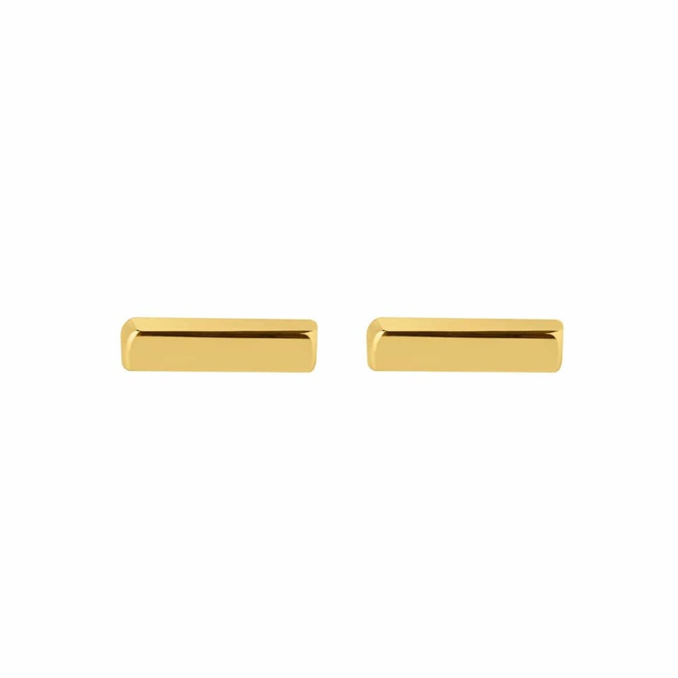 Gold Plated Bar Stud Earring