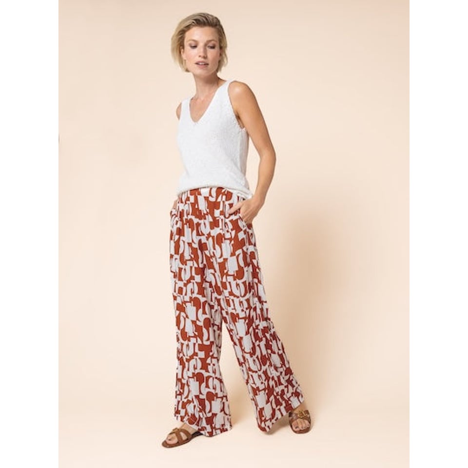 ZILCH Pants Wide Abstract Pecan