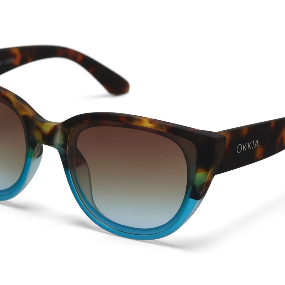 Zonnebril SILVIA Cat-Eye Havana Blue OK020-HB