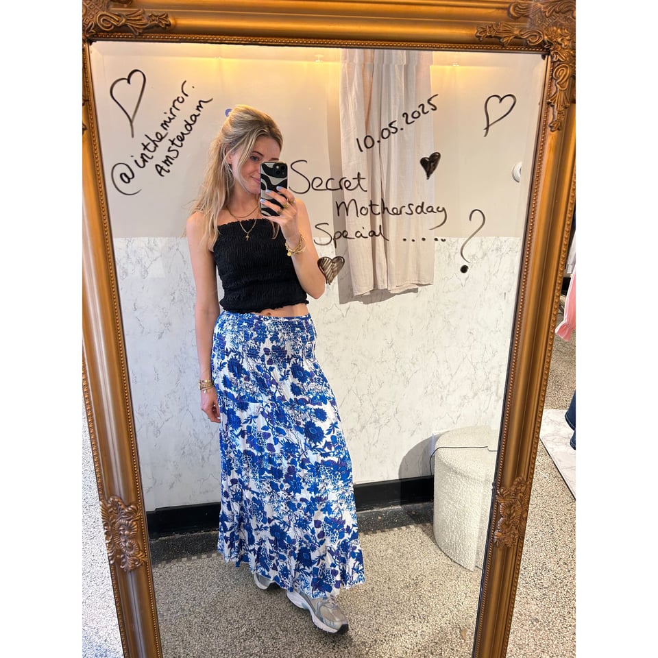Midi skirt / dress Blue&White roses