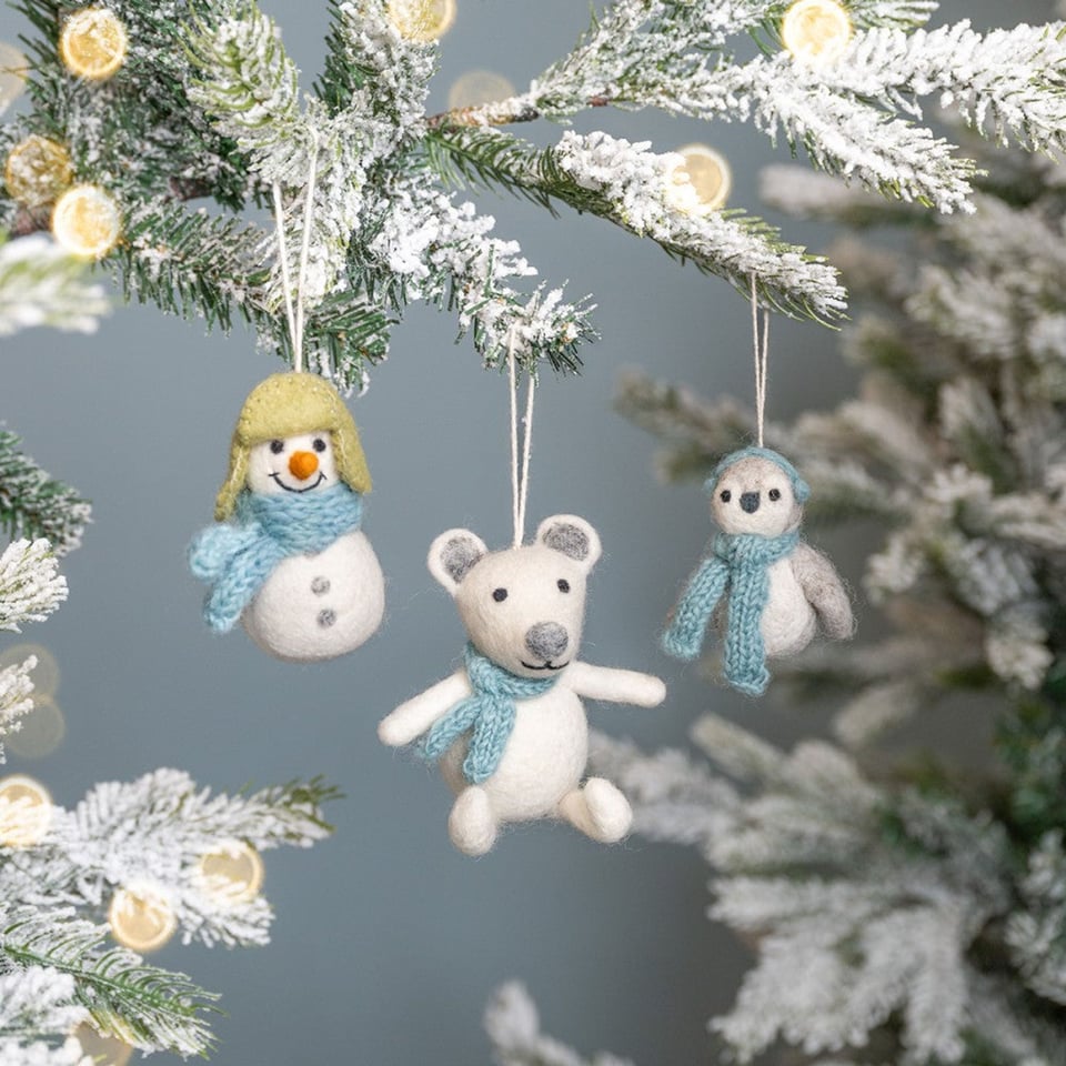 Hanger Sneeuwpop IJsblauw