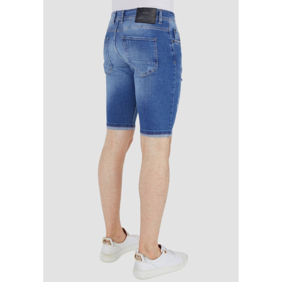 Korte Broek Met Verfspatten Heren - 1043 - Blauw