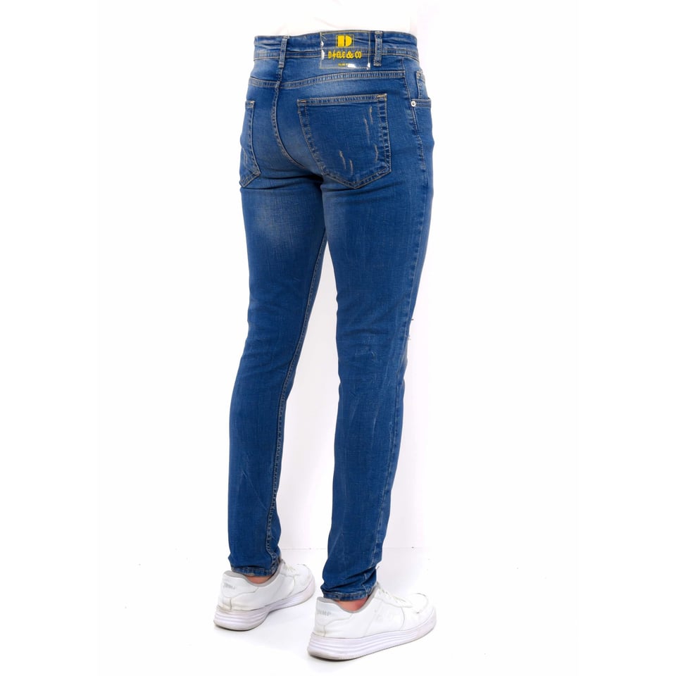 Ripped Jeans Heren Slim Fit Strech -DC-046- Blauw