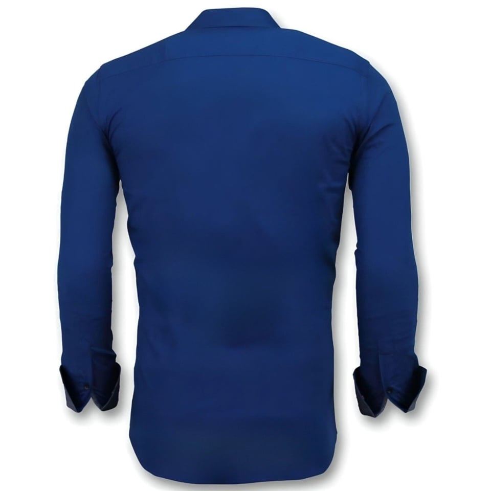 Getailleerde Overhemden Mannen - Blanco Blouse - 3041 - Blauw