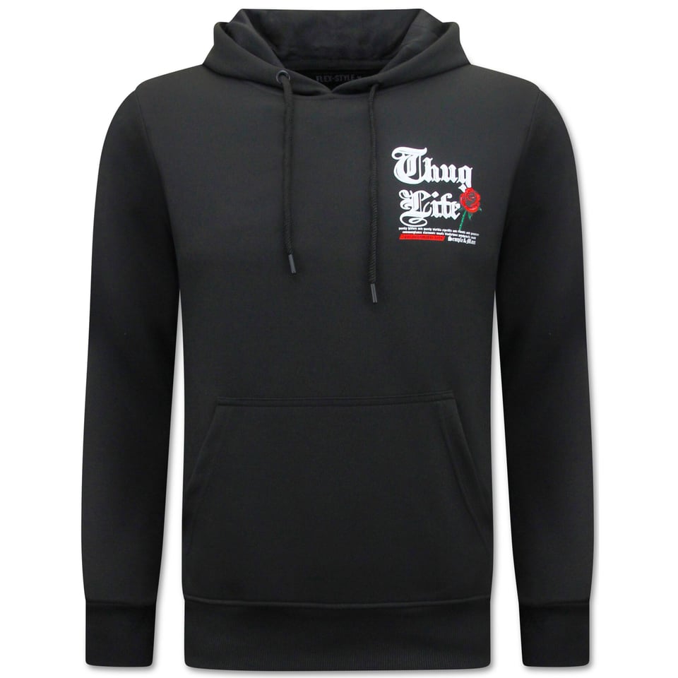 2Pac Heren Hoodie - Thug Life - Zwart