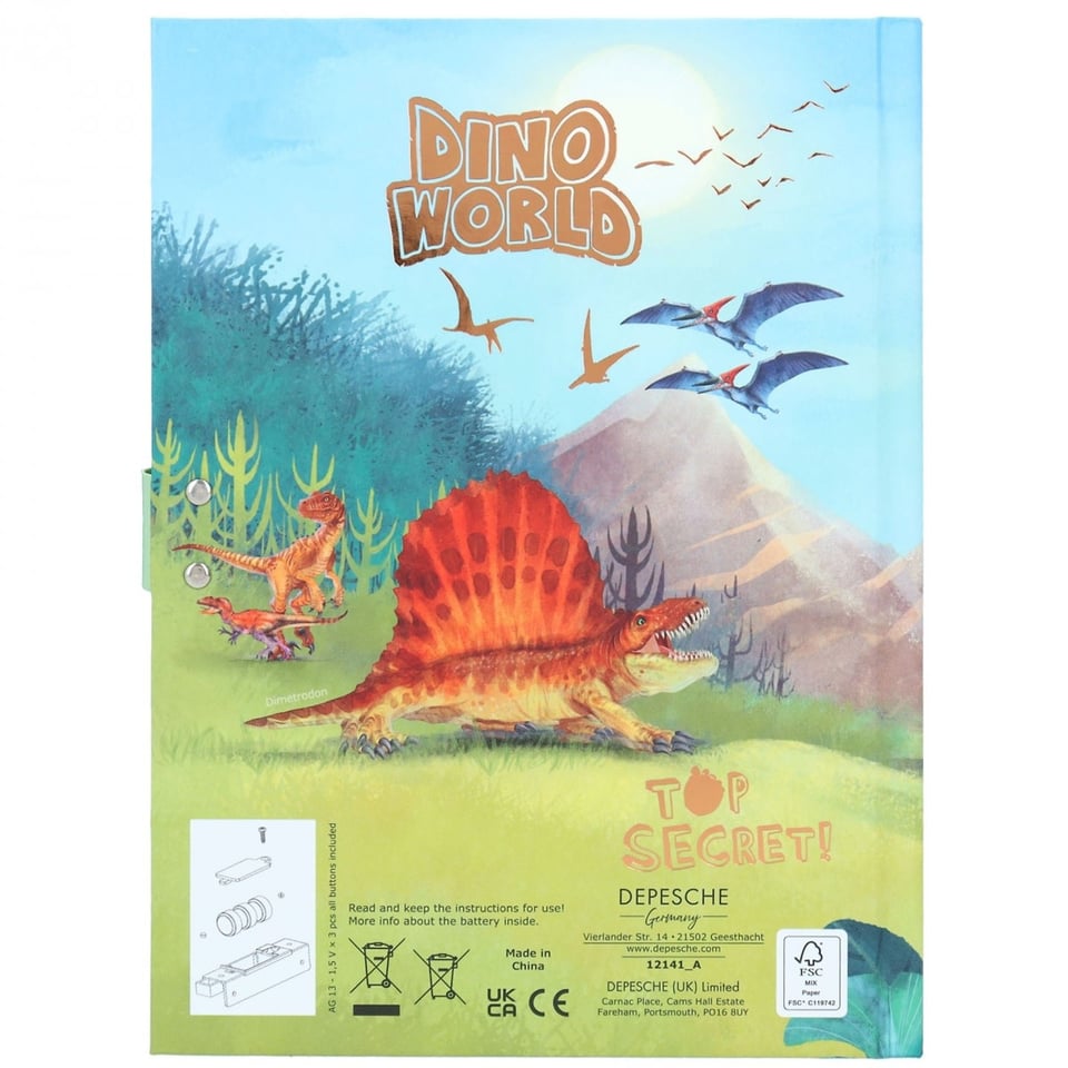 Depesche Dagboek Met Geheime Code en Muziek Dino World 5+