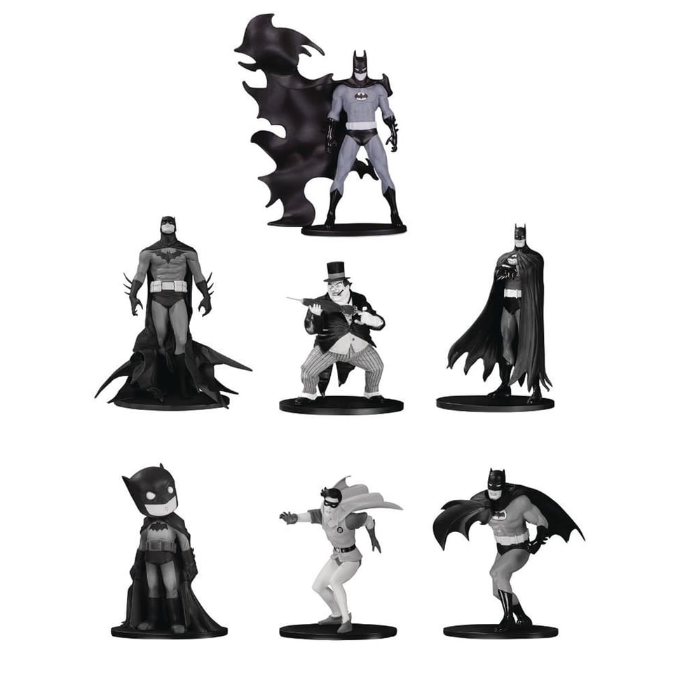 Batman Black and White Mini PVC Figure 7-Pack Set 4