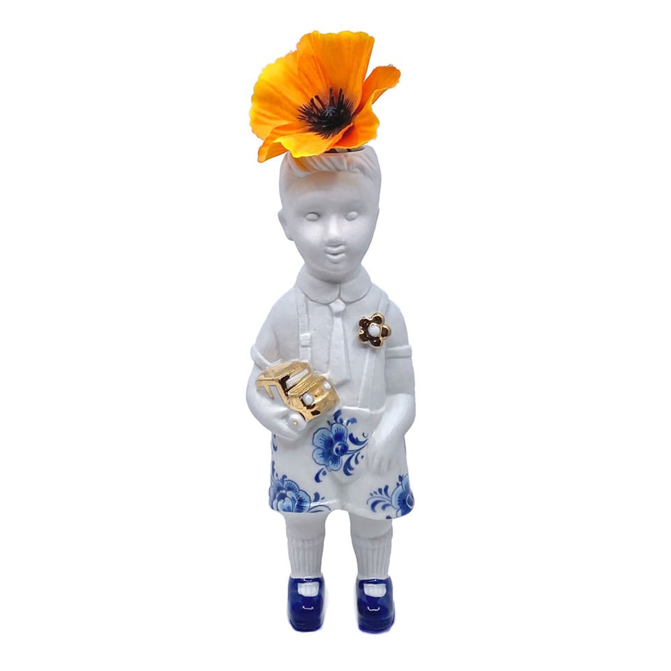 Kees Jan Wit Met Open Mind 18cm Vaasje