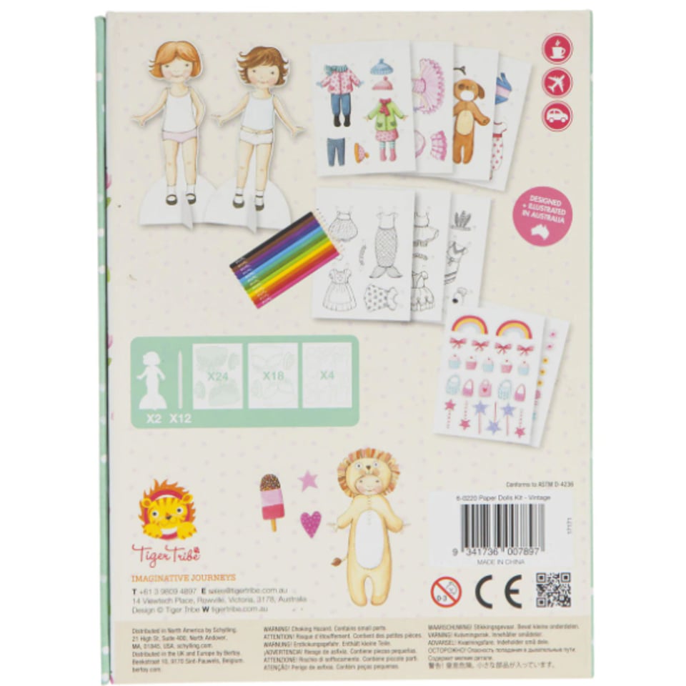 Tiger Tribe Paper Dolls Kit Vintage 5+