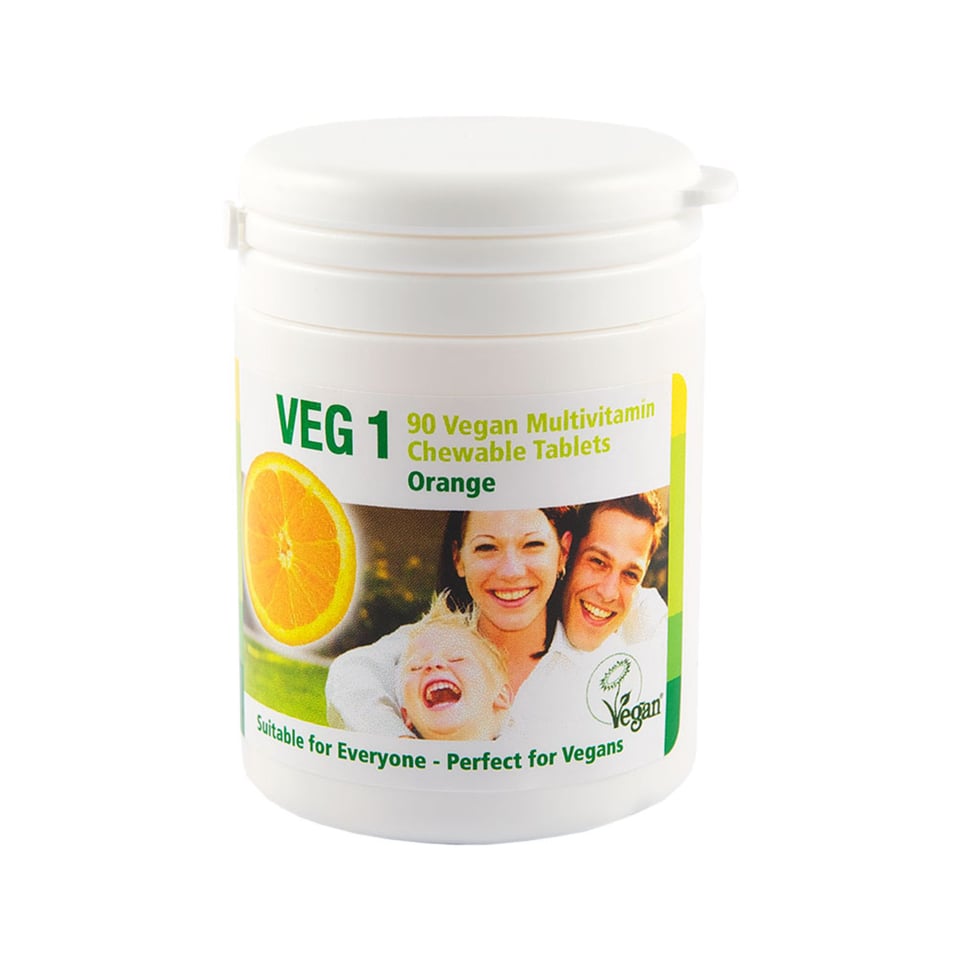 THE VEGAN SOCIETY VEG 1 Multivitamin ORANGE 90 Kauwtabletten *THT FEB 2027*