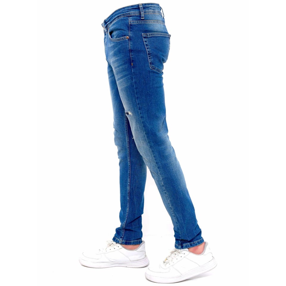 Jeans Heren Slim Fit Met Gaten -DC-036- Blauw