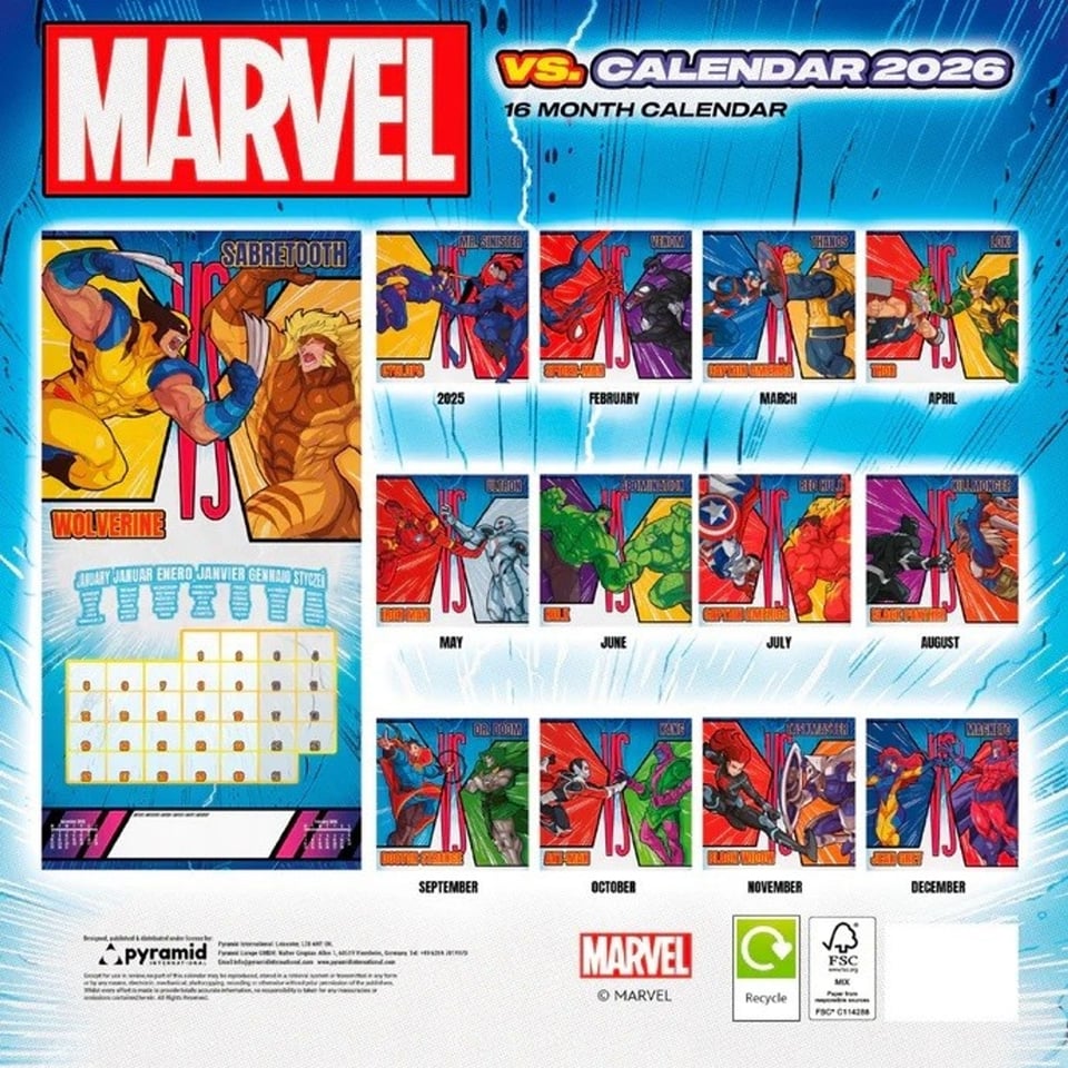 Marvel Kalender 2026 - Marvel vs. / Versus