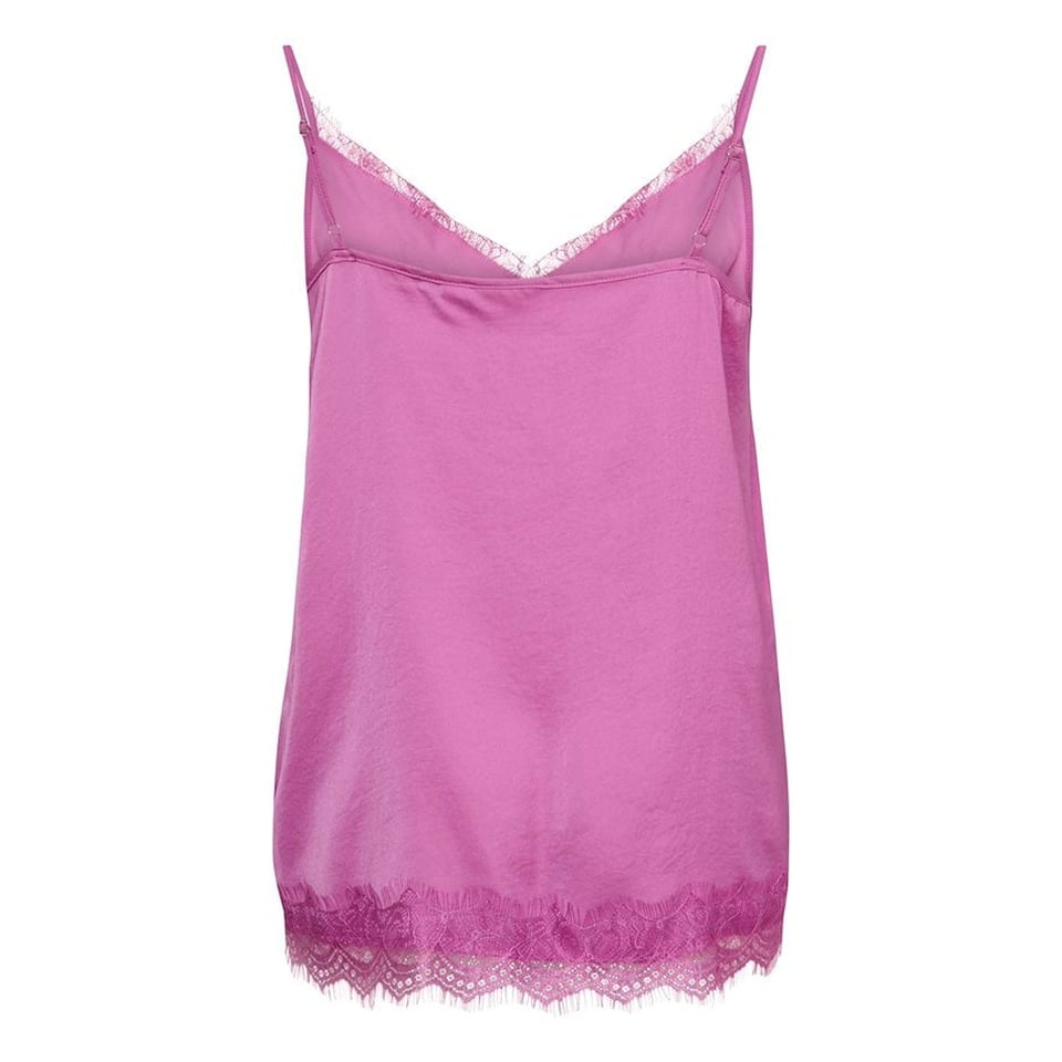 Silk look Pink lace Singlet