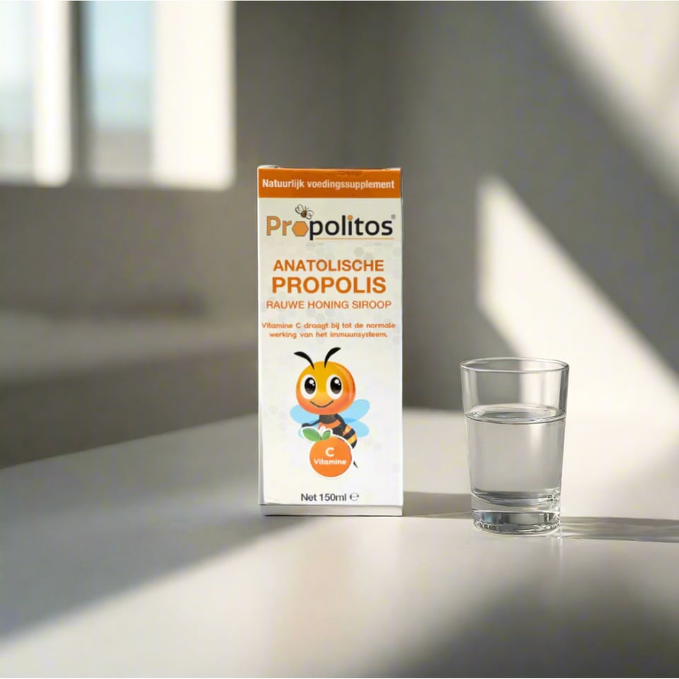 Propolis en rauwe honing siroop 150 ml Propolitos (TGT September 2025) - 150 ml