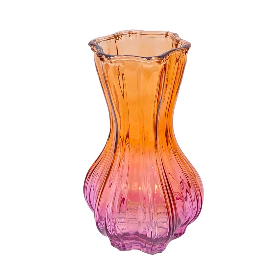 Vaas Knoflook Orange Mix Glas 13x20cm in 4 Tinten