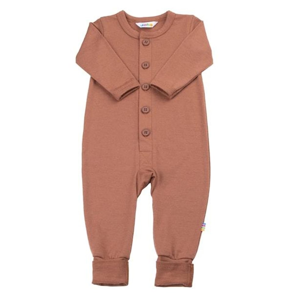 Wollen Jumpsuit 2 in 1 Voetjes- Roodbruin (Joha)