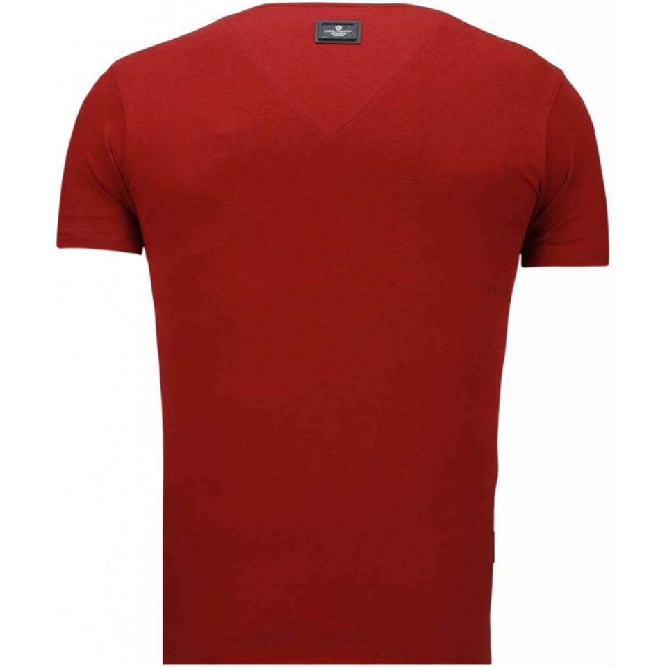 Basic Exclusieve V Neck - T-Shirt - Bordeaux