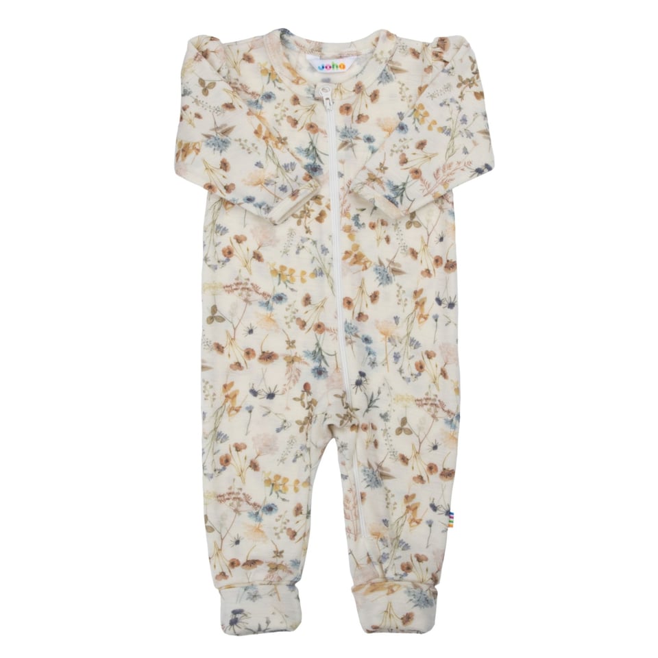 Wollen Jumpsuit Botanic 2 in 1 Voetjes- Ecru (Joha)