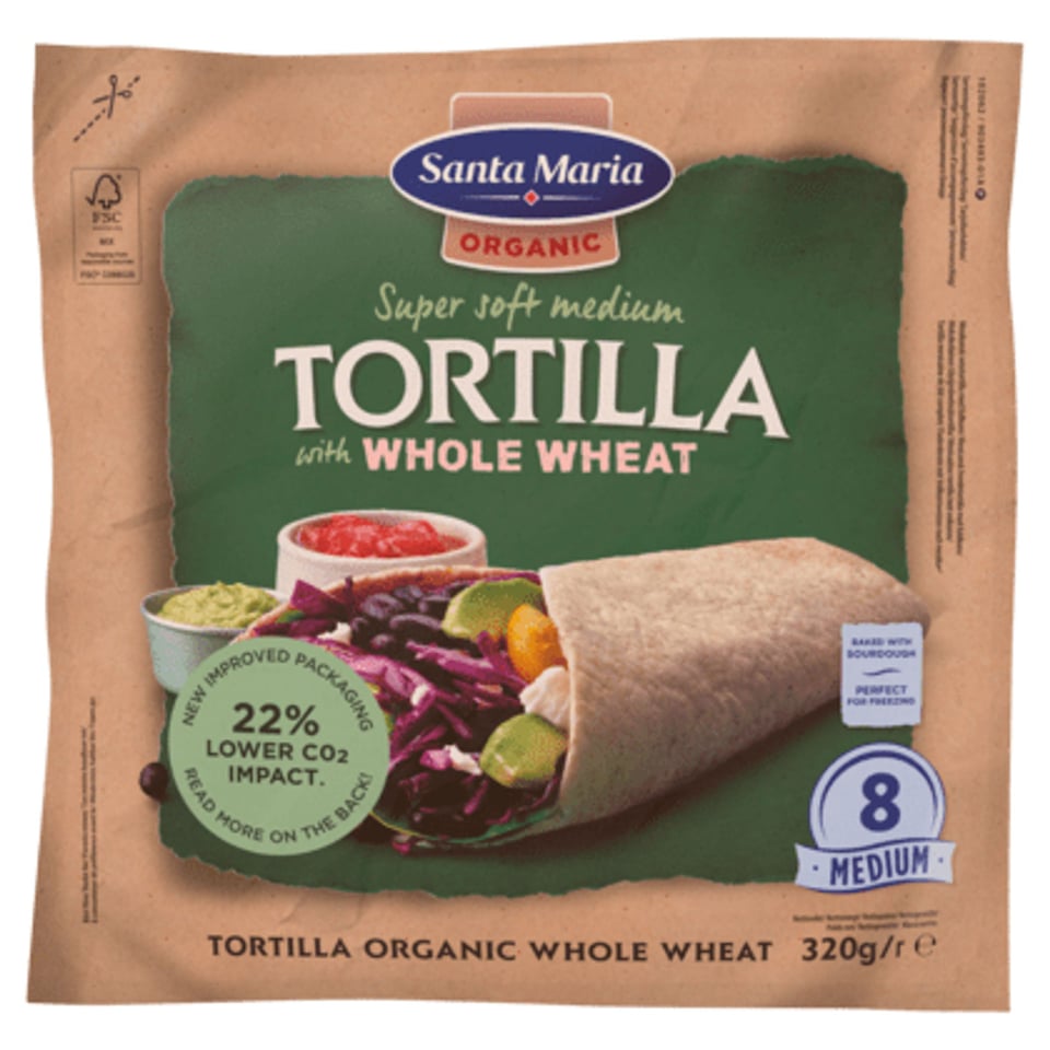 Santa Maria Soft Tortilla Organic Wheat Medium