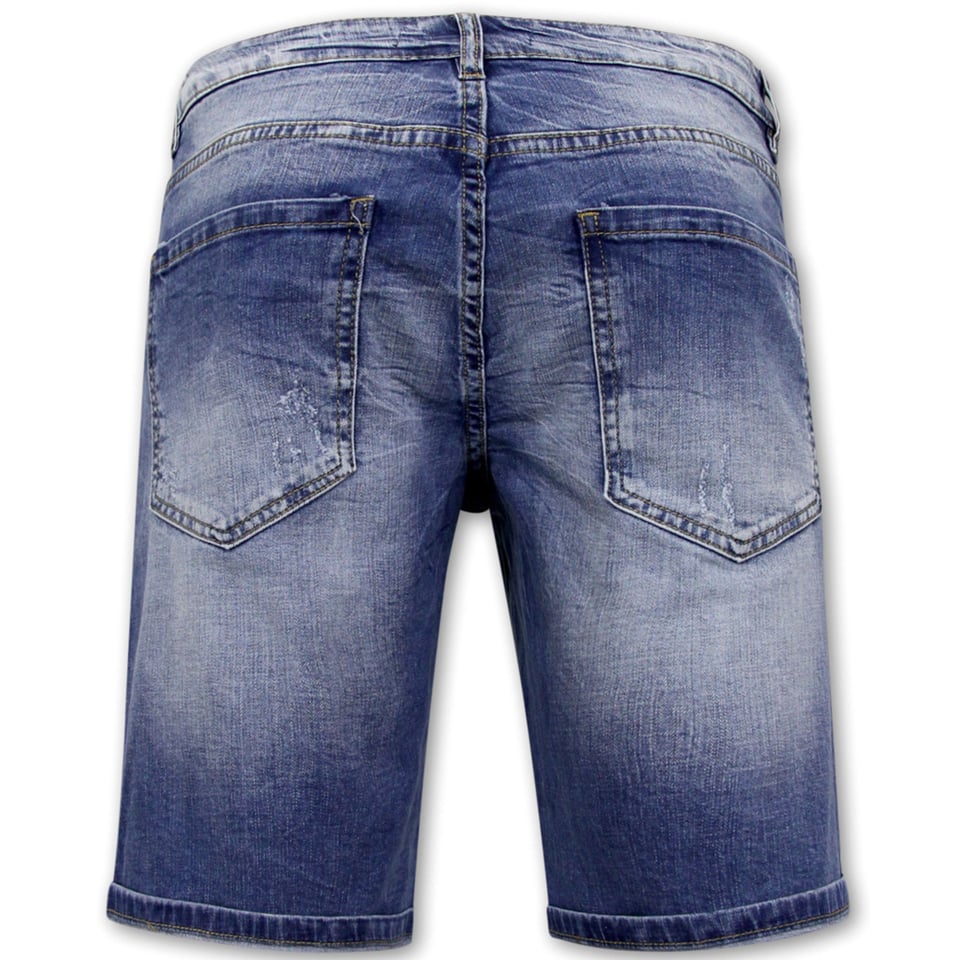 Stretch Korte Broek Heren - Denim Short - Blauw