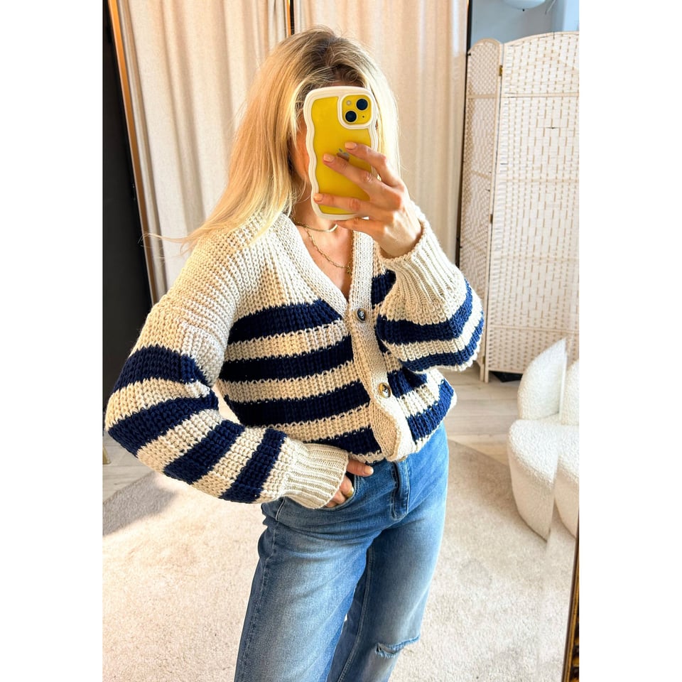 Casual striped knitting Cardigan - Onesize