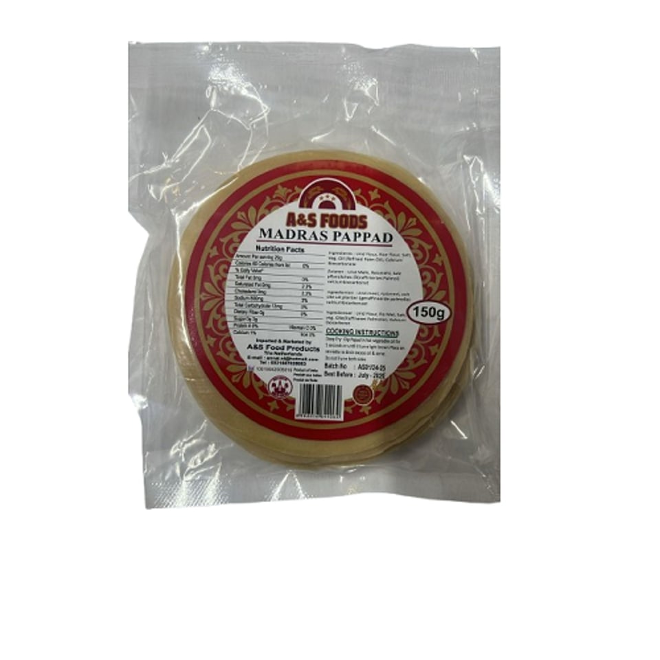 A&S Madras Papad 150 Grams