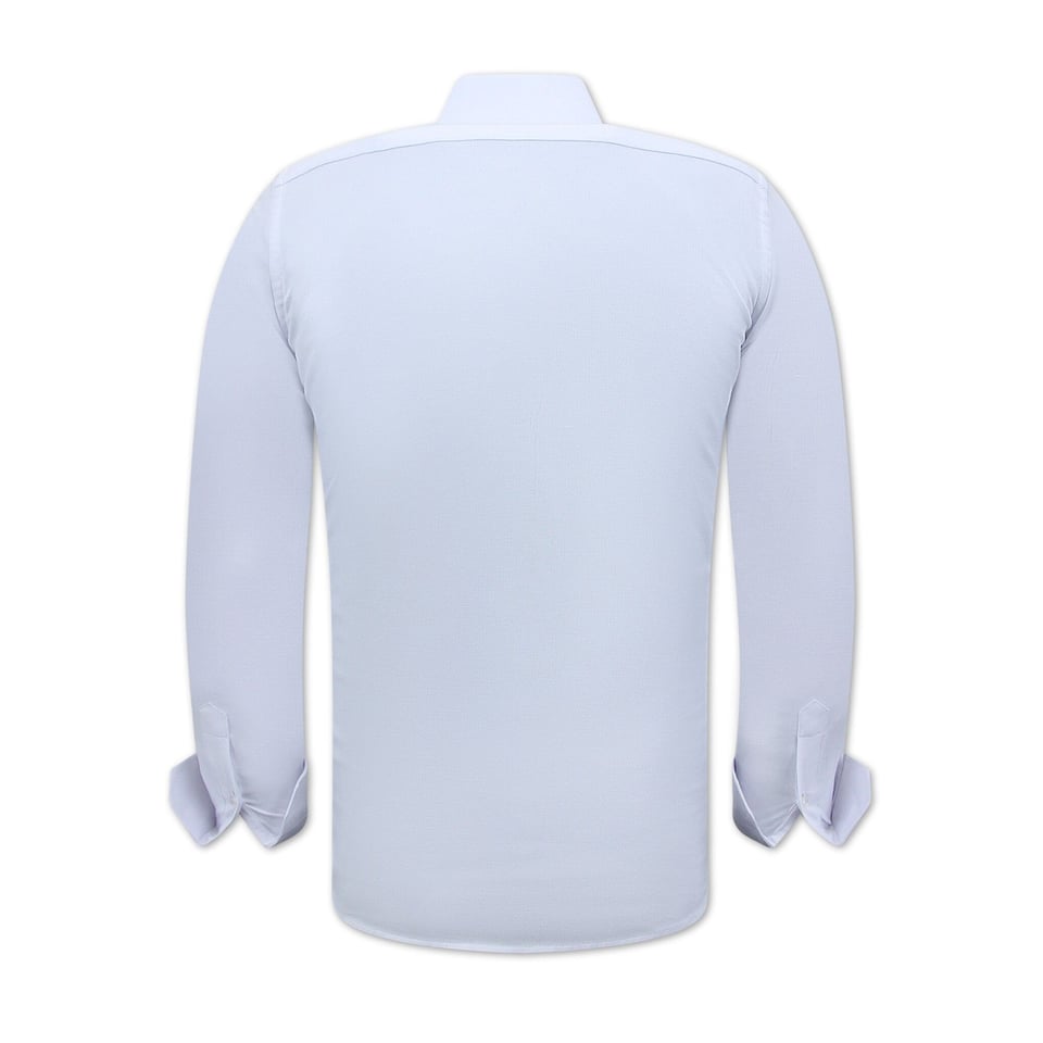 Oxford Overhemd Heren Effen - Slim Fit Stretch - Wit