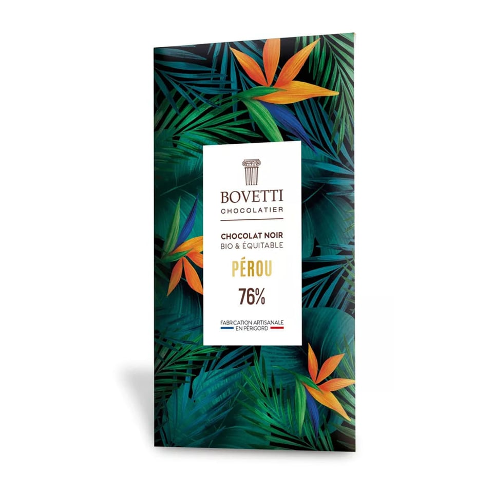 80 G BIOLOGISCHE PURE CHOCOLADEREEP UIT PERU 76% CACAO