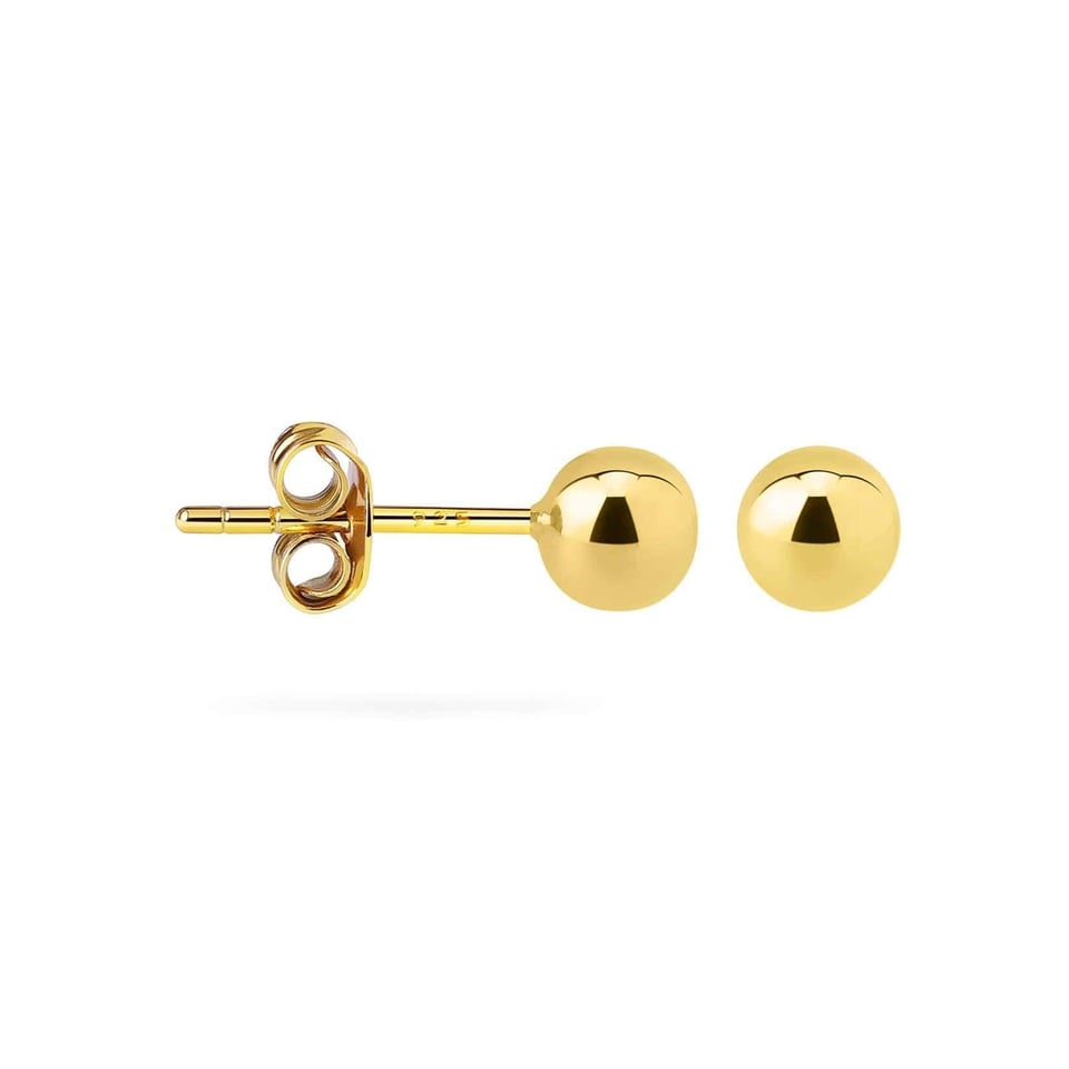 Classic Gold Plated Stud Earring 7 MM