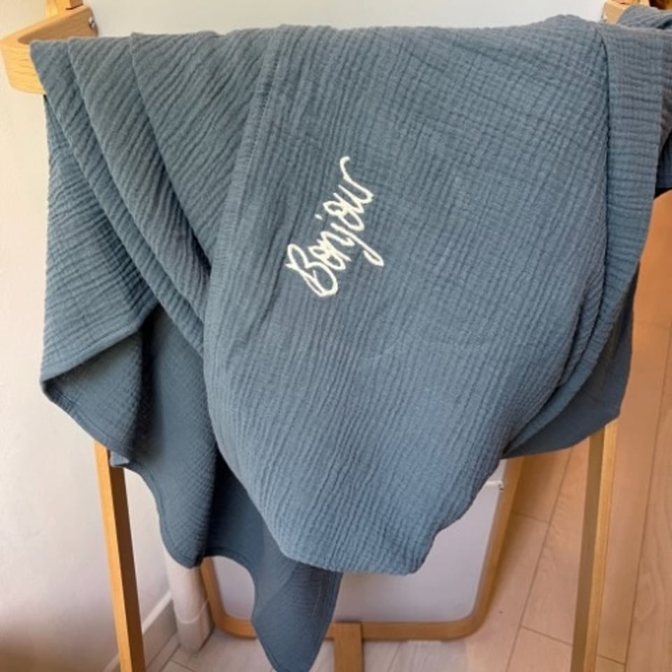 Atelier Pomme Giant Swaddle Misty Blue