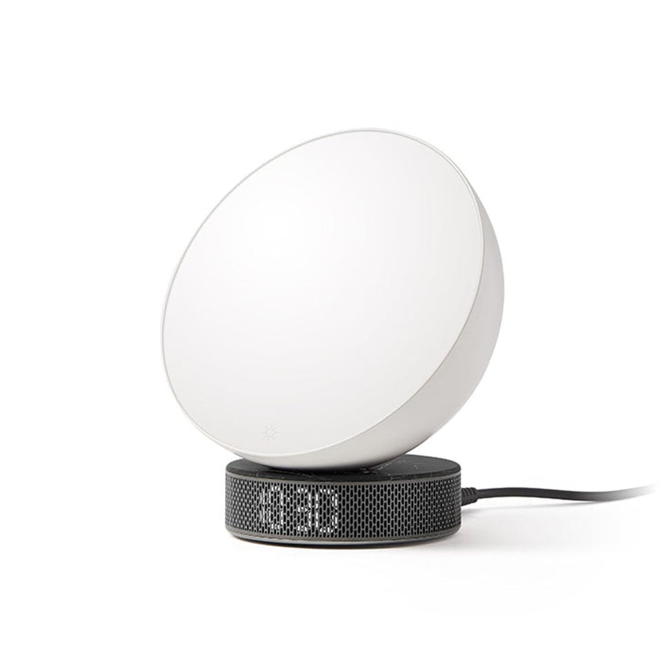 Lexon Sunrise Alarm Clock Miami - White/White Marble
