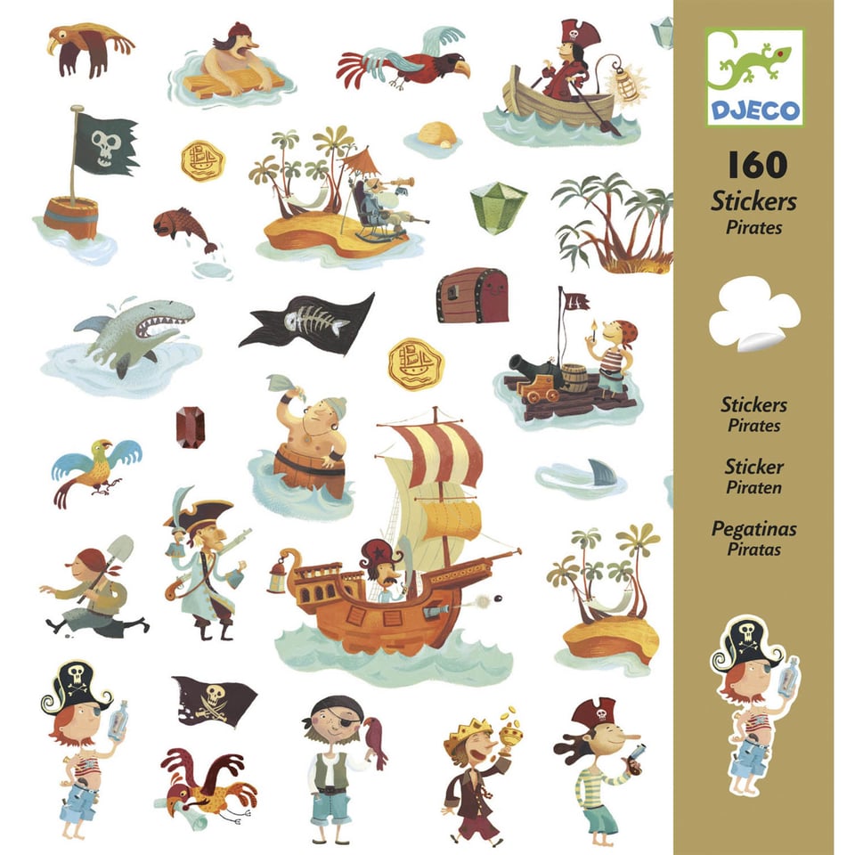 Djeco Stickers Pirates 160 Stuks 4+