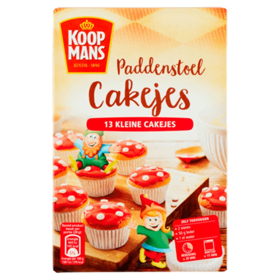 Koopmans Paddenstoel Cakejes Bakmix