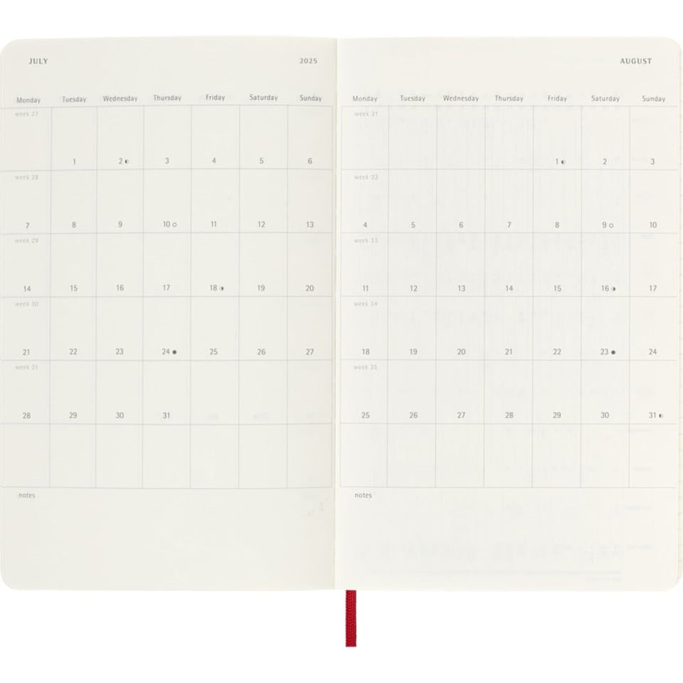Moleskine 18 Months Diary Weekly Softcover Large 2025 - 2026