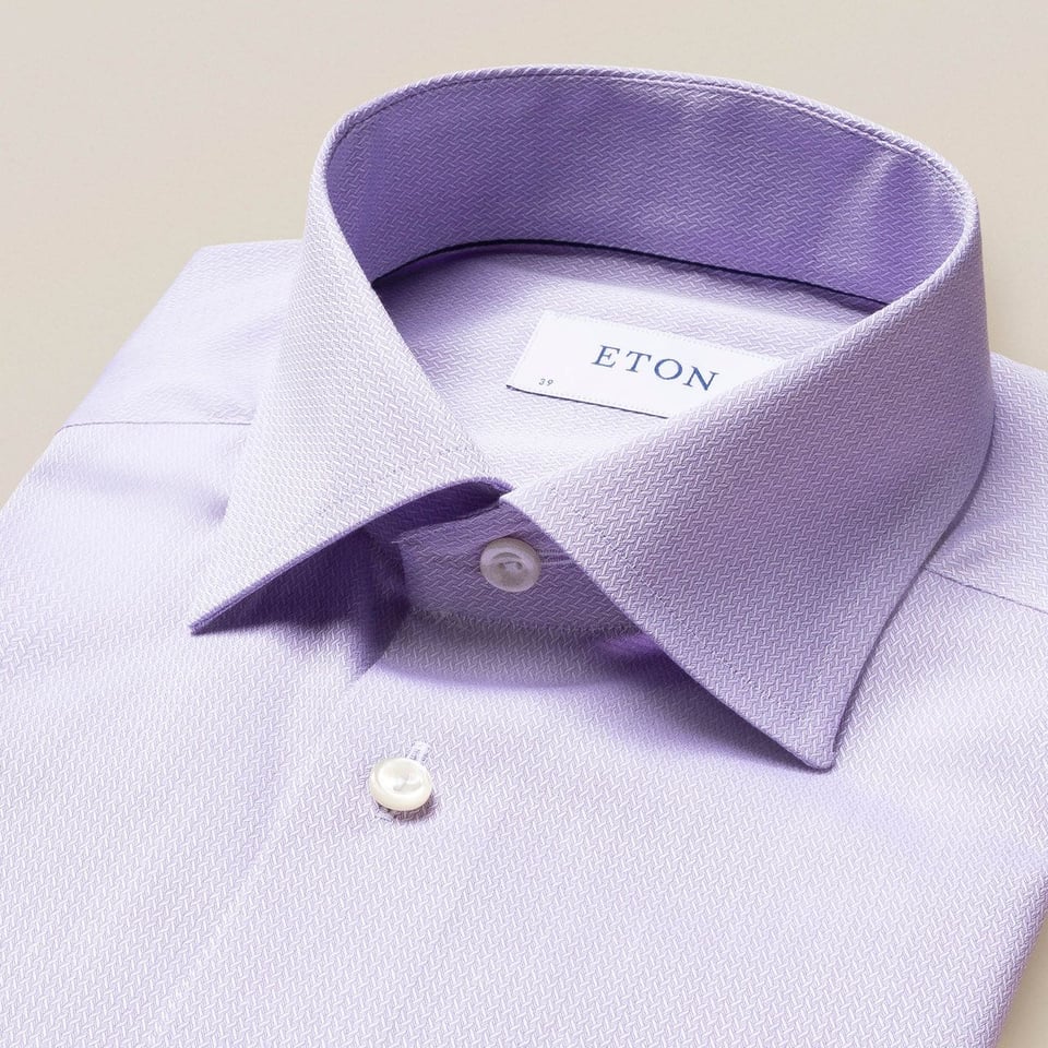 Eton Light Purple Micro Braid Shirt