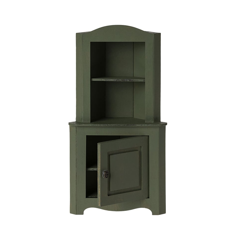 Maileg Miniature Corner Cabinet - Dark Green