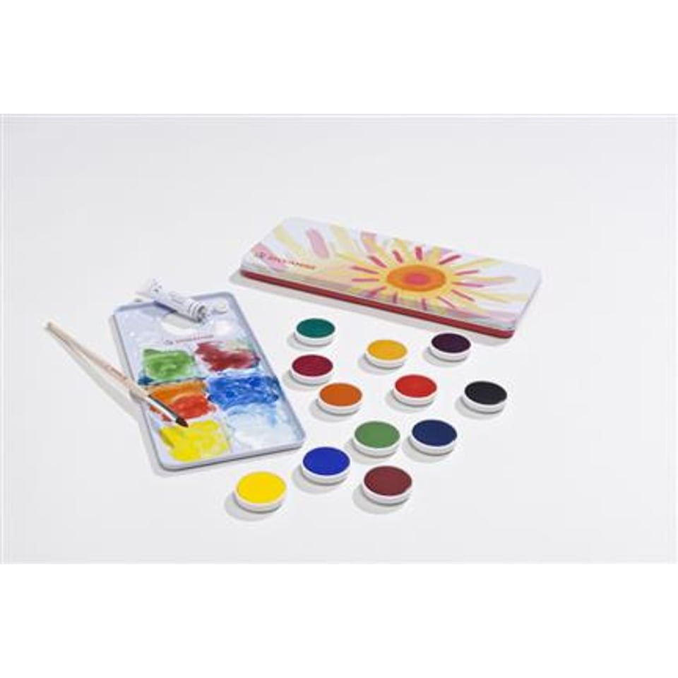 Set Plakkaatverf in 12 Kleuren en Wit (Stockmar)