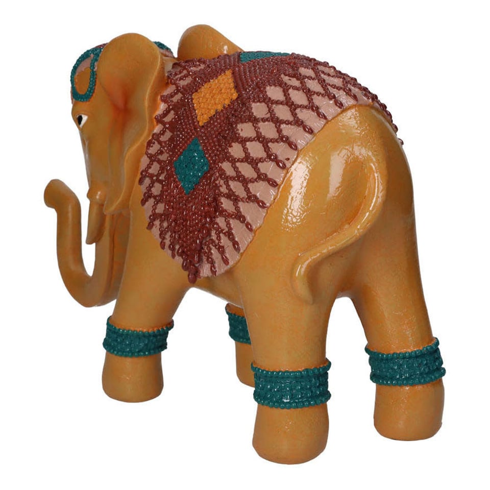 Beeld Indische Olifant Oranje 23x35cm