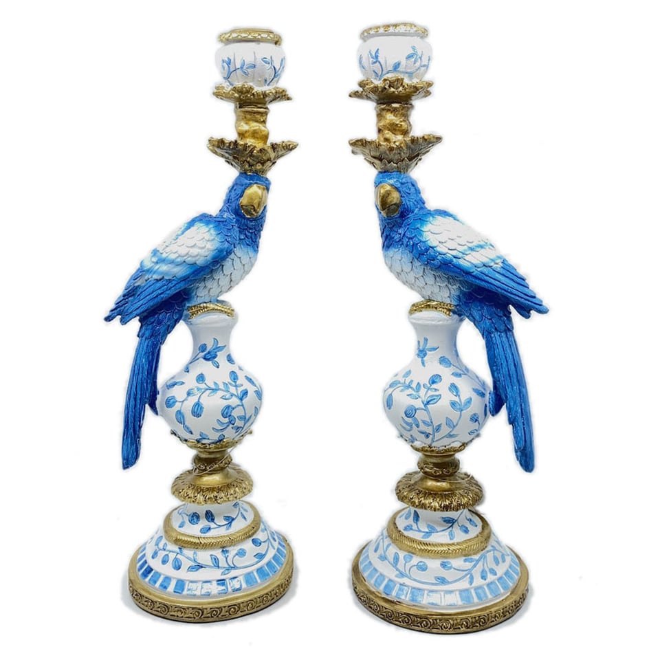 Kandelaar Blauwe Vogel A Links 40cm - Artikel : Xet-5859
