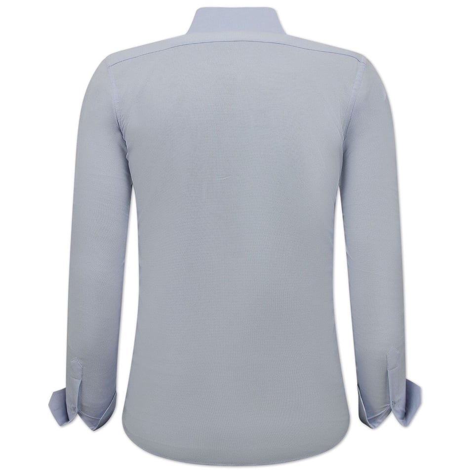 Zakelijke Nette Oxford Shirts Heren - Slim Fit Stretch - Licht Blauw