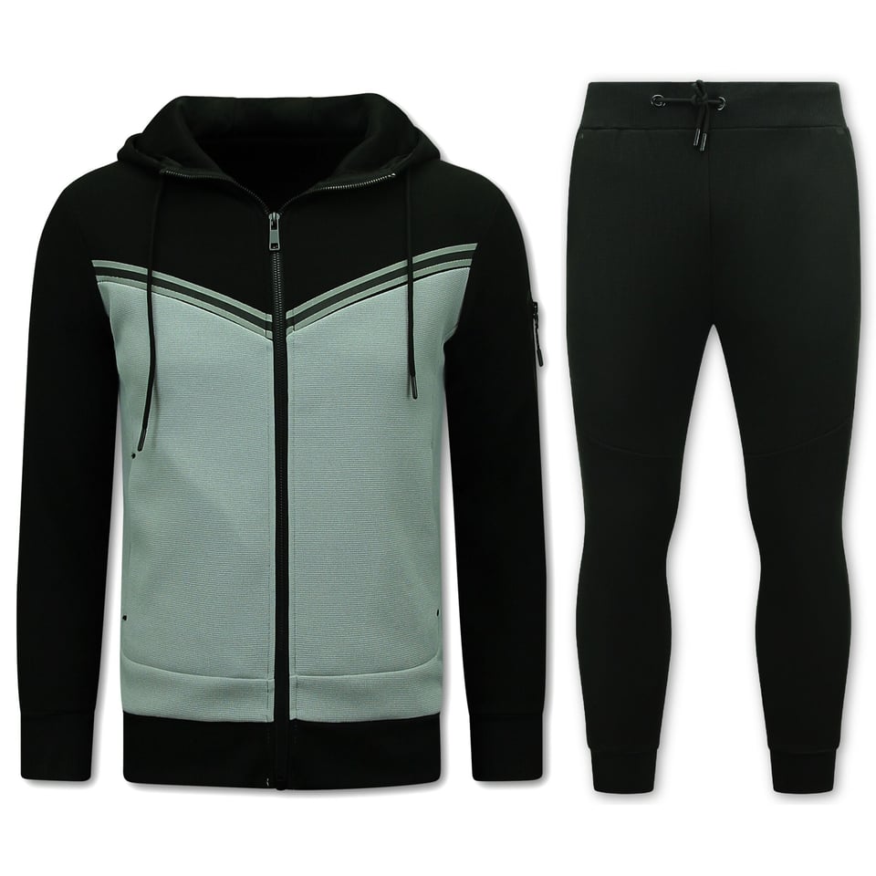 Trainingspakken - Tracksuit Heren - 147 - Zwart/Grijs